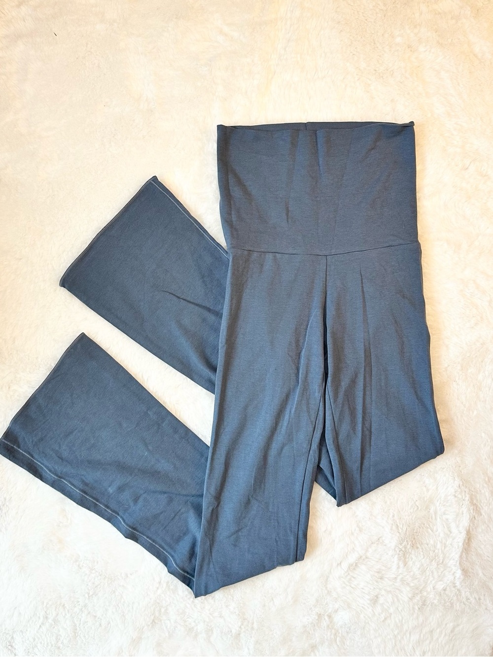 New SKIMS Cotton Jersey Foldover Pant Size XXS Blue